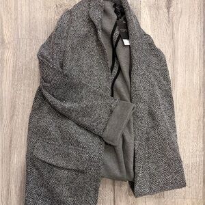 Topshop Black and White Herringbone Jacket